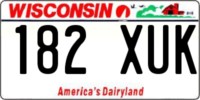 WI license plate 182XUK