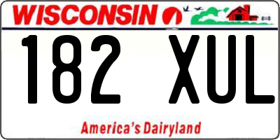 WI license plate 182XUL