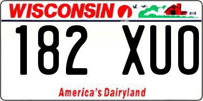 WI license plate 182XUO