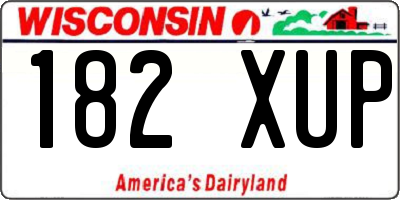WI license plate 182XUP