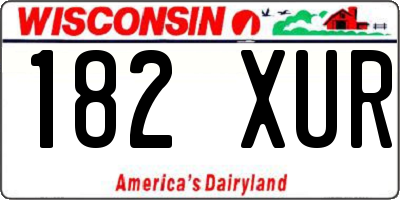 WI license plate 182XUR