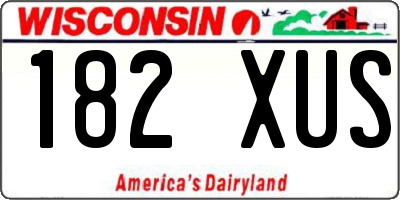 WI license plate 182XUS