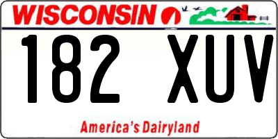 WI license plate 182XUV