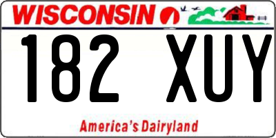 WI license plate 182XUY