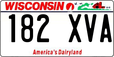 WI license plate 182XVA