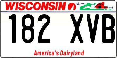WI license plate 182XVB