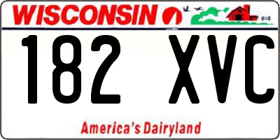 WI license plate 182XVC