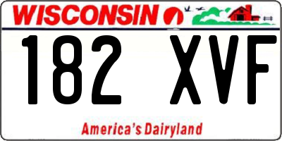 WI license plate 182XVF