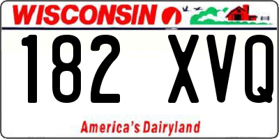WI license plate 182XVQ