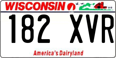 WI license plate 182XVR