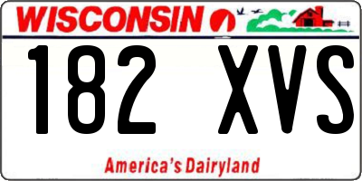 WI license plate 182XVS