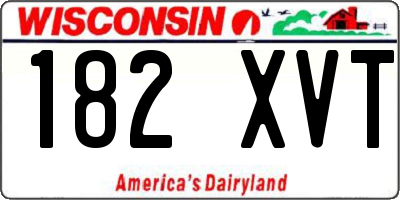WI license plate 182XVT