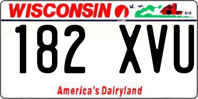 WI license plate 182XVU