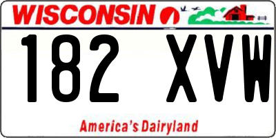 WI license plate 182XVW