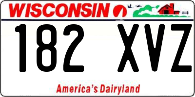 WI license plate 182XVZ