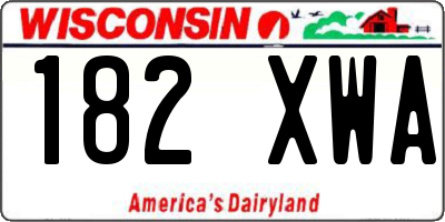 WI license plate 182XWA