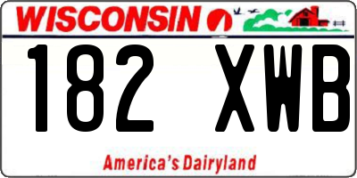 WI license plate 182XWB