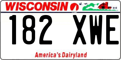 WI license plate 182XWE