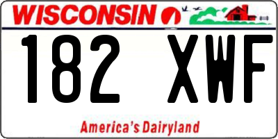 WI license plate 182XWF