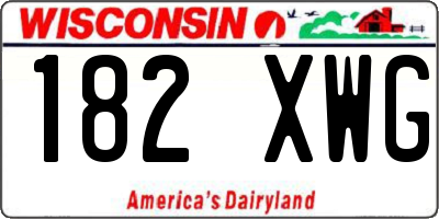 WI license plate 182XWG