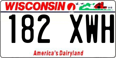 WI license plate 182XWH