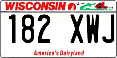 WI license plate 182XWJ