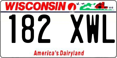 WI license plate 182XWL
