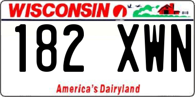 WI license plate 182XWN