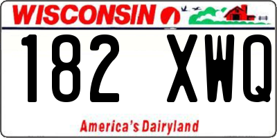 WI license plate 182XWQ
