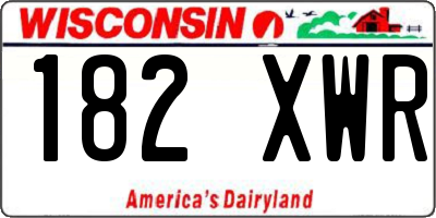 WI license plate 182XWR