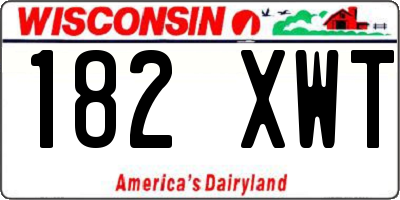 WI license plate 182XWT