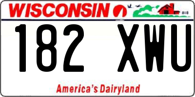 WI license plate 182XWU
