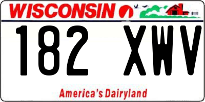 WI license plate 182XWV