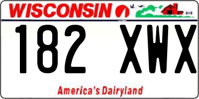 WI license plate 182XWX