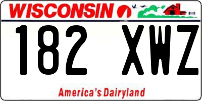 WI license plate 182XWZ