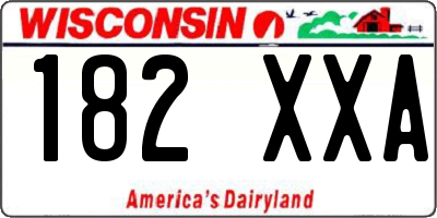 WI license plate 182XXA