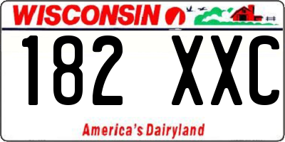 WI license plate 182XXC