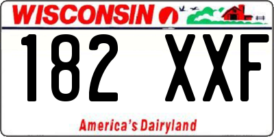 WI license plate 182XXF