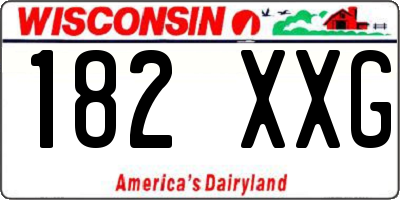 WI license plate 182XXG