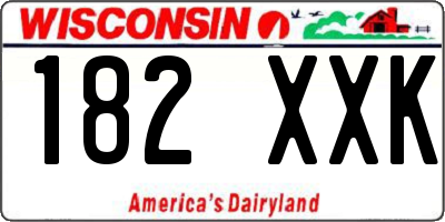 WI license plate 182XXK