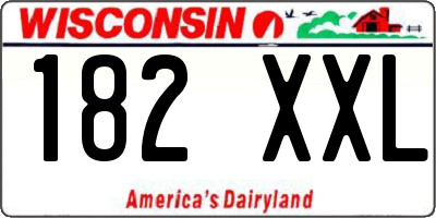 WI license plate 182XXL
