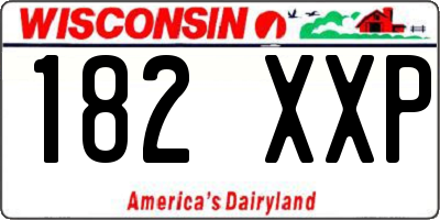 WI license plate 182XXP