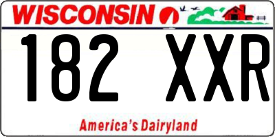 WI license plate 182XXR