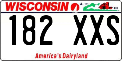 WI license plate 182XXS