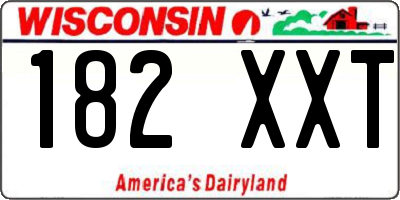 WI license plate 182XXT