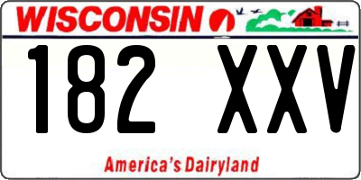 WI license plate 182XXV