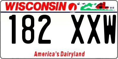 WI license plate 182XXW