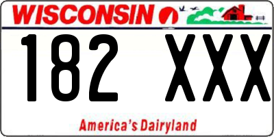 WI license plate 182XXX