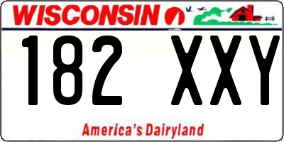 WI license plate 182XXY