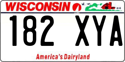 WI license plate 182XYA